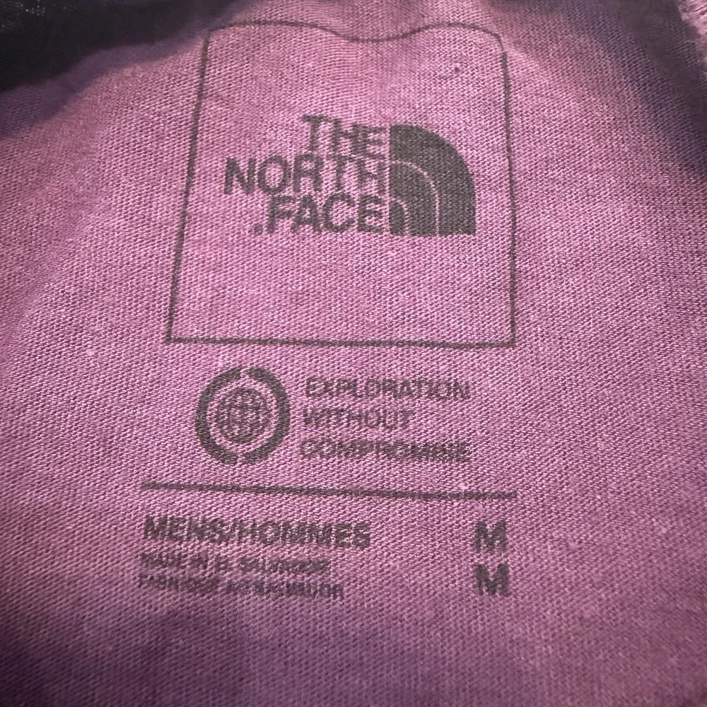 North Face Mens Medium Mountain Graphic Long Sleeve Shirt Purple